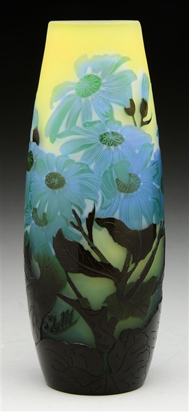 GALLE FLORAL CAMEO VASE.                                                                                                                                                                                