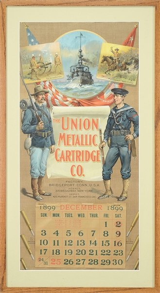 LOT OF TWO CALENDARS, WINCHESTER REPEATING ARMS COMPANY 1896 & UNION METALLIC CARTRIDGE CO. 1899.                                                                                                       
