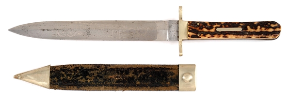 FINE 19TH CENTURY SHEFFIELD BOWIE WITH MOTTO "DEATH TO TRAITORS".                                                                                                                                       