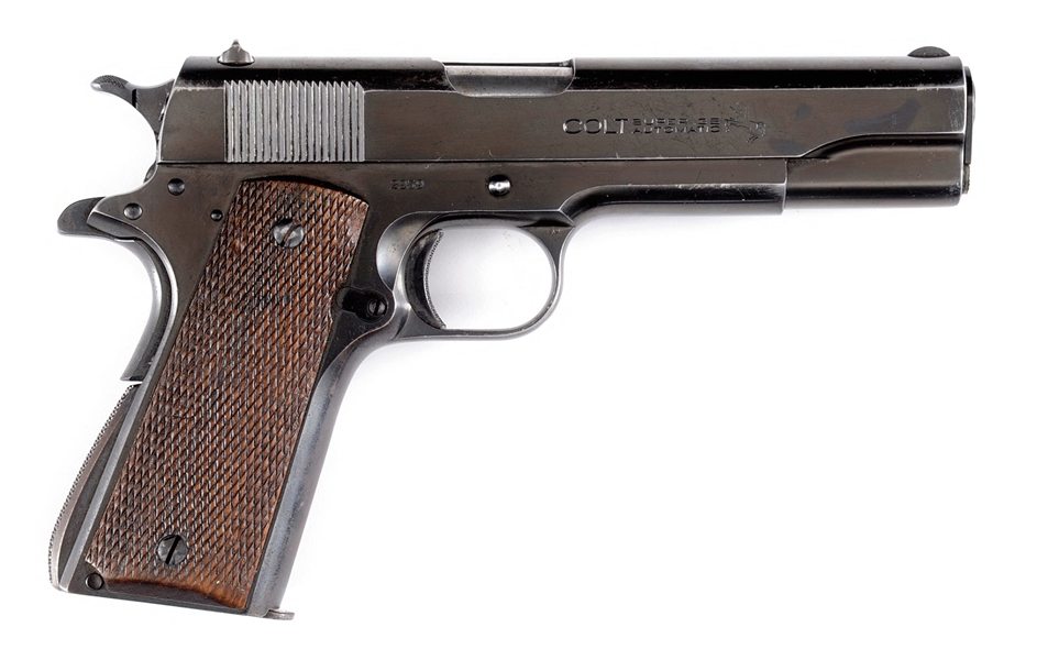 MODERN; C&R - EARLY PRE-WAR COLT 1911A1 COMMERCIAL GOVERNMENT .38 SUPER.                                                                                                                                
