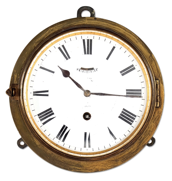 BRASS NAVAL CLOCK USED ON THE CSS ALABAMA, GREAT PROVENANCE AND HISTORY FROM DIRECT DESCENT OF CAPTAIN JOHN LOW, CSN.                                                                                   