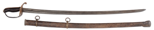 "NASHVILLE PLOW WORKS" CONFEDERATE CAVALRY OFFICERS SABER WITH BEAUTIFUL PATINA.                                                                                                                       