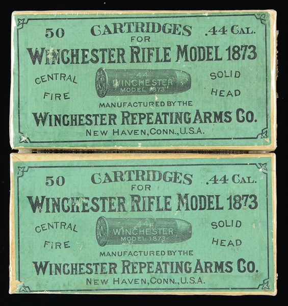 LOT OF TWO BOXES EARLY WINCHESTER 44 WCF AMMUNITION.                                                                                                                                                    