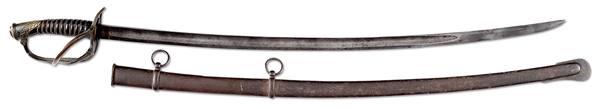 UNIQUE CONFEDERATE CAVALRY OFFICERS SABER POSSIBLY FOR THE PERSONAL USE OF A.B. GRISWOLD, "ORLEANS LIGHT HORSE" CAVALRY.                                                                               