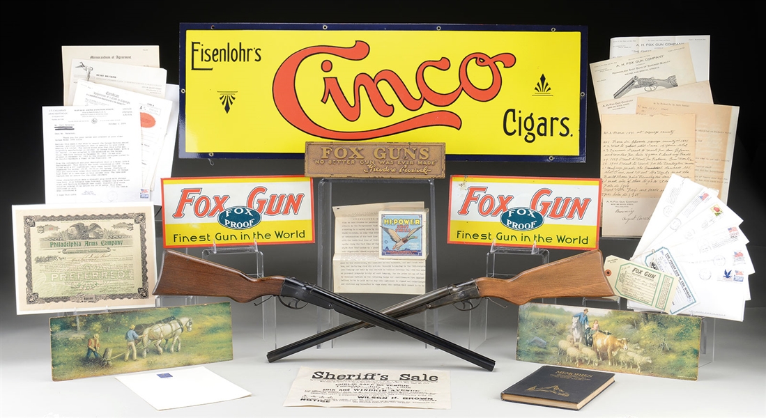 FANTASTIC OFFERING OF A.H. FOX GUN COMPANY AND RELATED ITEMS FROM THE DANA J. TAUBER ESTATE COLLECTION.                                                                                                 