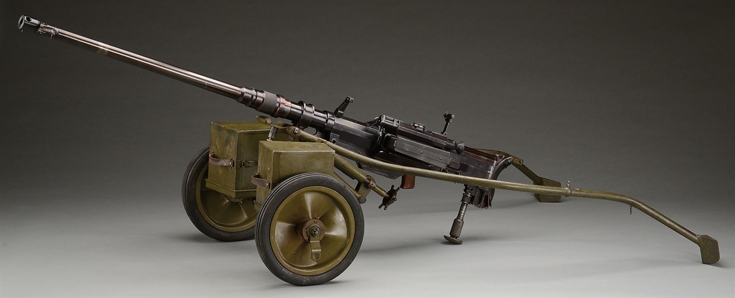 SOLOTHURN, S18-1000, 1121, 20MM, MODERN; NFA; C&R, 2 AMMO BOXES W/6 MAGS, 1 EXT MAG, 2 CART LEGS, CART, ANCHOR PLATE                                                                                    
