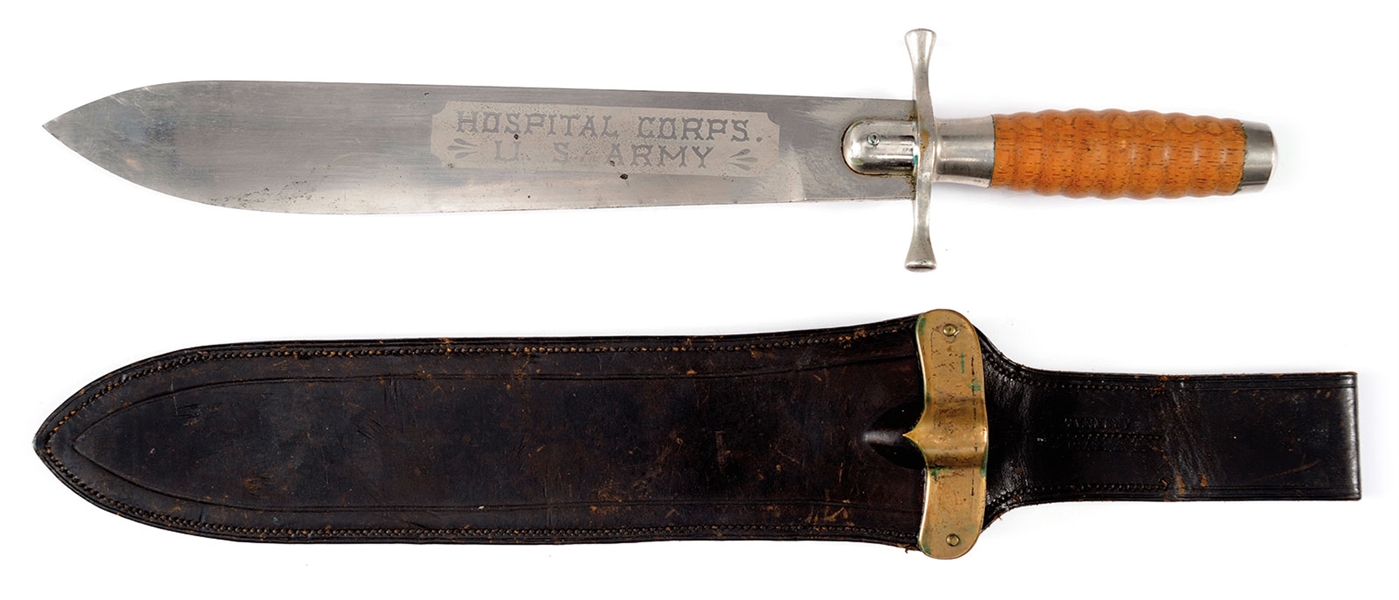 RARE AND EXTREMELY FINE TYPE II MODEL 1887 US HOSPITAL CORPS KNIFE.                                                                                                                                     