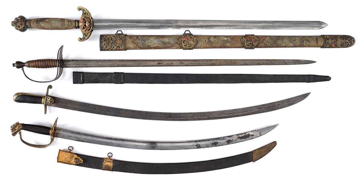 LOT OF EIGHT 18TH & 19TH CENTURY EDGED WEAPONS.                                                                                                                                                         