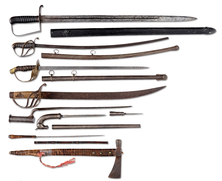 MISCELLANEOUS LOT OF 19TH CENTURY EDGED WEAPONS.                                                                                                                                                        
