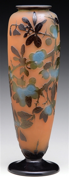 GALLE CAMEO BERRY VASE.                                                                                                                                                                                 