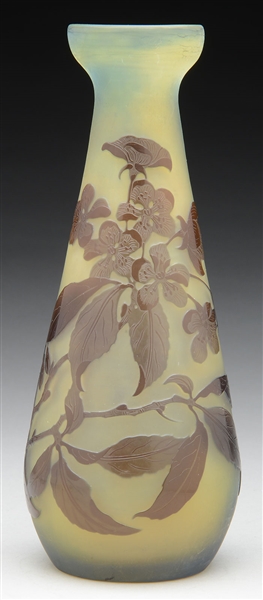 GALLE CAMEO GLASS VASE.                                                                                                                                                                                 