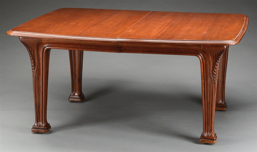 FINE MAJORELLE ART NOUVEAU WALNUT BANQUET TABLE.                                                                                                                                                        