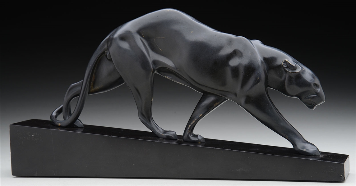 M PROST (FRENCH, 1894-1967) PANTHER MARCHANT BRONZE.                                                                                                                                                    