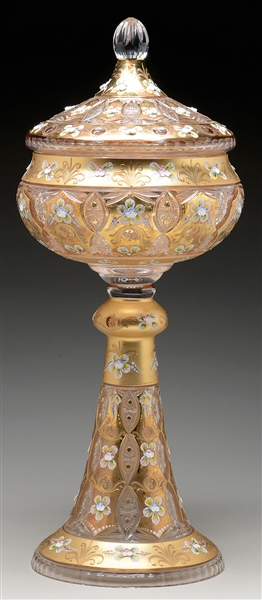 MONUMENTAL MOSER COVERED COMPOTE.                                                                                                                                                                       