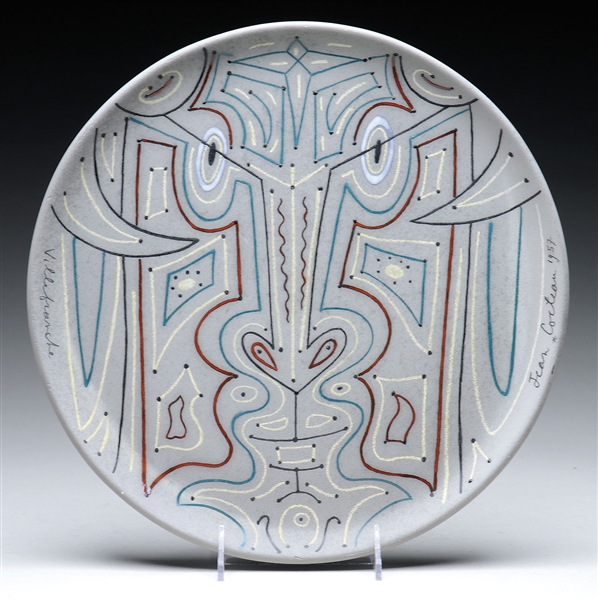JEAN COCTEAU LIMITED EDITION POTTERY CHARGER.                                                                                                                                                           