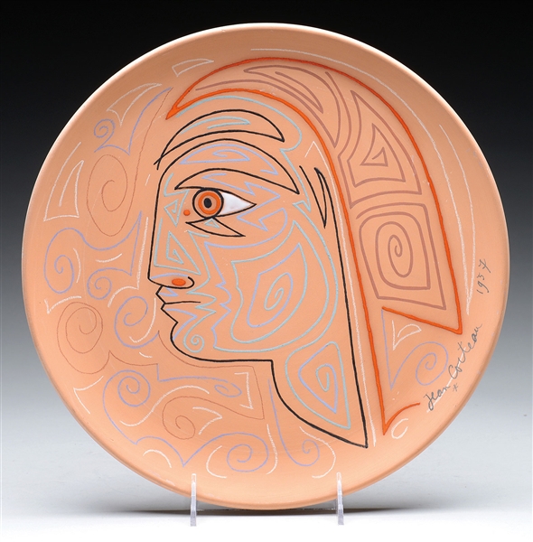 COCTEAU LIMITED EDITION ART POTTERY CHARGER.                                                                                                                                                            