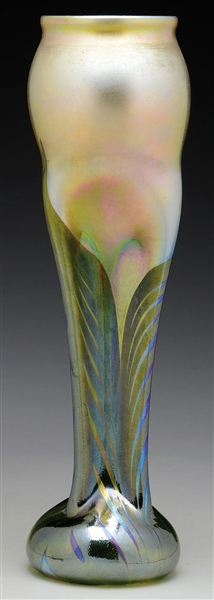 TIFFANY PULLED FEATHER VASE.                                                                                                                                                                            