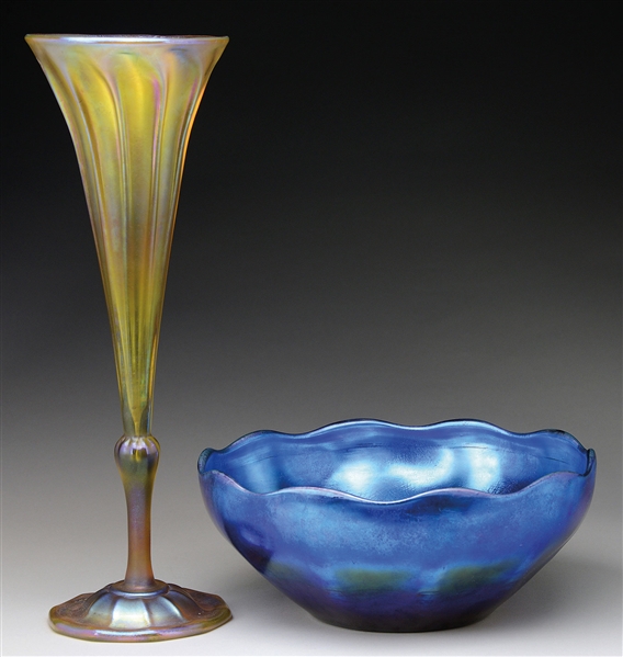 TWO TIFFANY FAVRILE GLASS PIECES.                                                                                                                                                                       