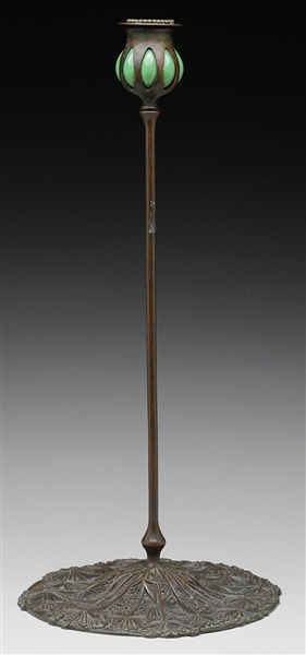 TIFFANY STUDIOS WILD CARROT RETICULATED CANDLESTICK.                                                                                                                                                    