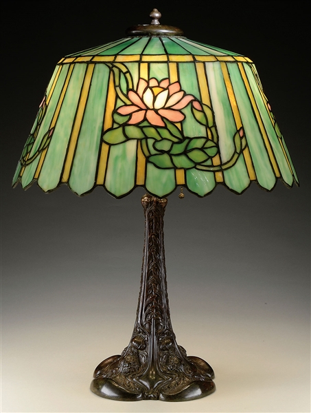 DUFFNER & KIMBERLY WATER LILY TABLE LAMP.                                                                                                                                                               