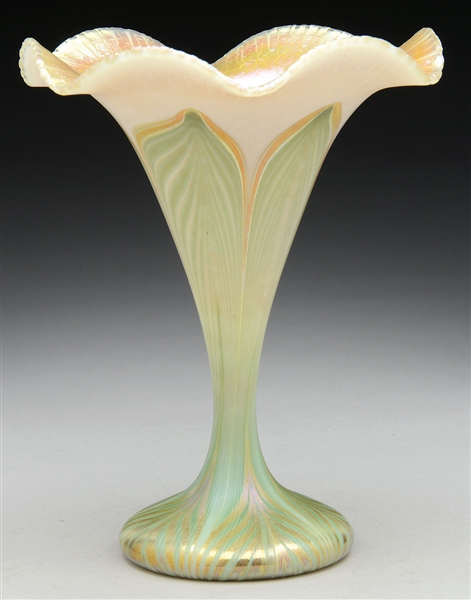 QUEZAL PULLED FEATHER VASE.                                                                                                                                                                             