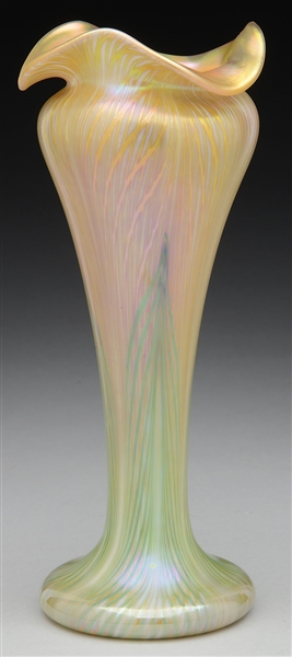 QUEZAL PULLED FEATHER VASE.                                                                                                                                                                             