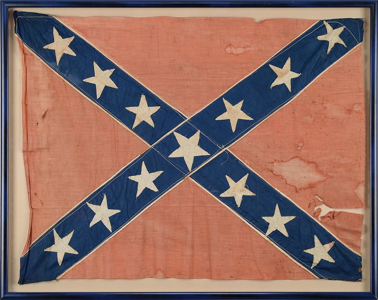 RARE CONFEDERATE BATTLE FLAG, FREEMANS TENNESSEE ARTILLERY, NEW TO MARKET FROM DIRECT FAMILY DESCENT.                                                                                                  