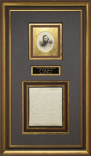 JEB STUART AUTOGRAPHED LETTER SIGNED FROM FT. RILEY, KANSAS TERRITORY.                                                                                                                                  