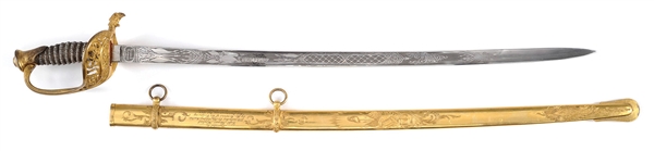 HIGH GRADE EMERSON AND SILVER STAFF OFFICERS SWORD PRESENTED TO CAPTAIN THOMAS HERBERT, 3RD MASSACHUSETTS HEAVY ARTILLERY.                                                                             