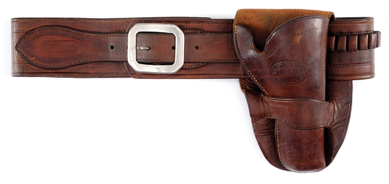 HOLSTER AND GUN BELT RIG FOR COLT SHORT BARREL SINGLE ACTION ARMY REVOLVER MADE BY KNOX & TANNER OF RAWLINS, WYOMING.                                                                                   