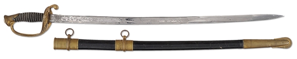 VERY FINE CIVIL WAR AMES FOOT OFFICERS SWORD OF EDWARD DRAKE, 12TH NEW YORK INFANTRY.                                                                                                                  