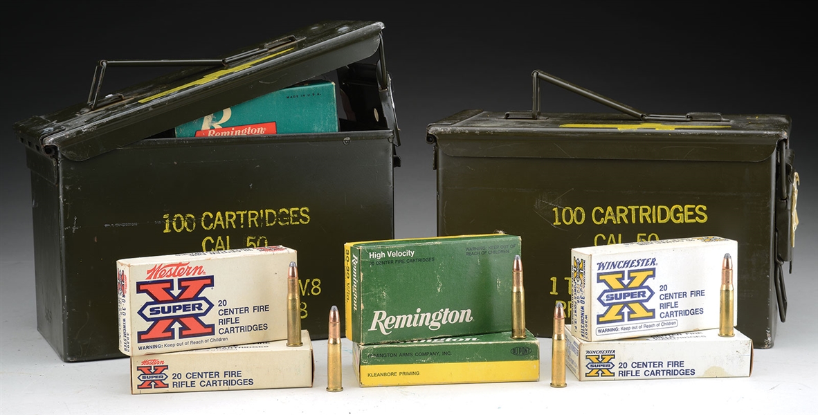 LOT OF .30-06 AND .30-30 FACTORY LOADED SPORTING AMMUNITION.                                                                                                                                            