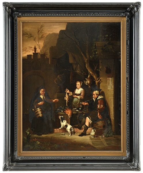 AFTER GABRIEL METSU (DUTCH, 1629-1667) "THE POULTRY SELLER"                                                                                                                                             