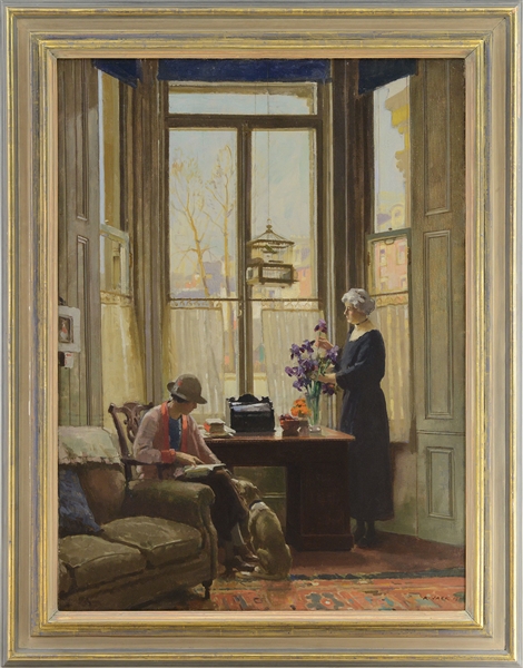 RICHARD JACK (CANADIAN, 1866-1952) "THE DRAWING ROOM"                                                                                                                                                   