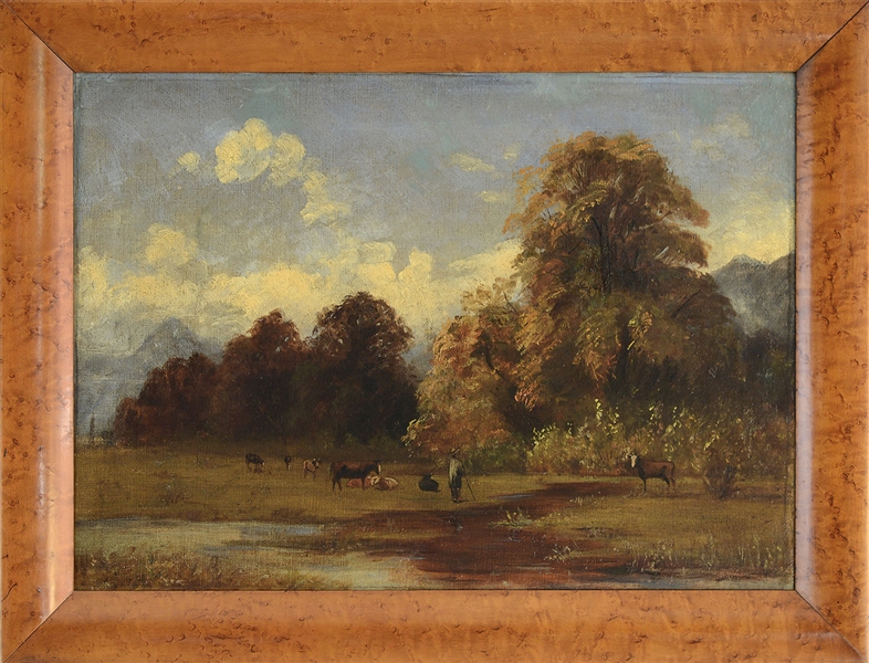 ENGLISH SCHOOL (19TH CENTURY) PASTORAL LANDSCAPE WITH COWS                                                                                                                                              