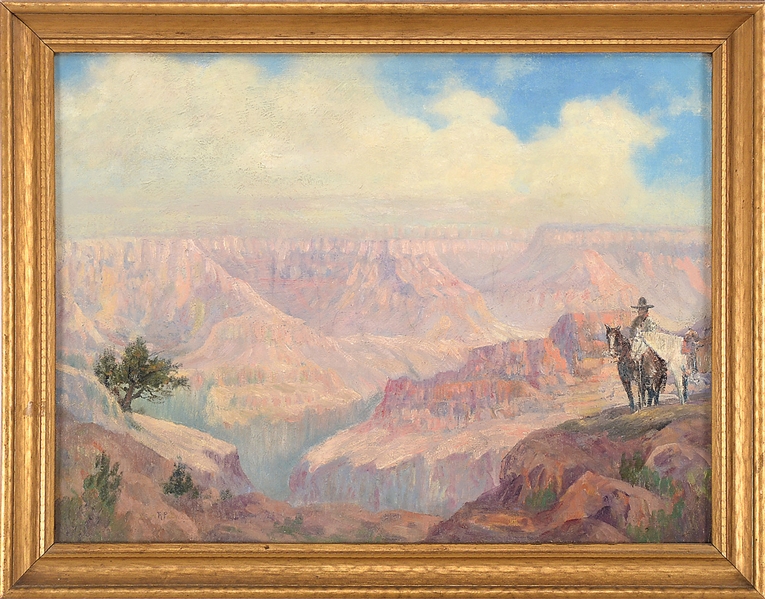 ATTRIBUTED TO VICTOR R. PALZER (AMERICAN, FIRST HALF 20TH CENTURY) OVERLOOKING THE GRAND CANYON                                                                                                         