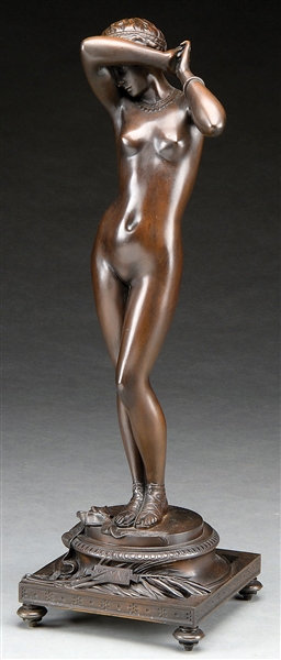 CONTINENTAL SCHOOL (20TH CENTURY) CLASSICAL NUDE FIGURE OF A WOMAN                                                                                                                                      