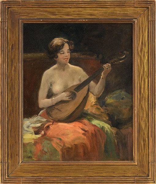 CHARLES P. GRUPPE (AMERICAN, 1860-1940) "LUTE PLAYER                                                                                                                                                    