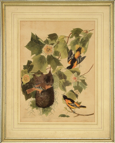 TWO SHIP CURRIER & IVES, "THE FLOWER DANCE" AND A PAIR OF BIRD PRINTS                                                                                                                                   