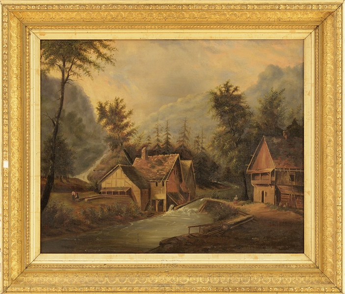 ESTATE LOT OF TWELVE FRAMED PAINTINGS AND PRINTS.                                                                                                                                                       