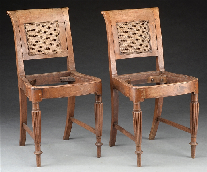 PAIR OF CHINA TRADE TEAK SIDE CHAIRS.                                                                                                                                                                   
