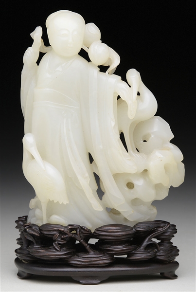 CARVED JADE GROUPING.                                                                                                                                                                                   
