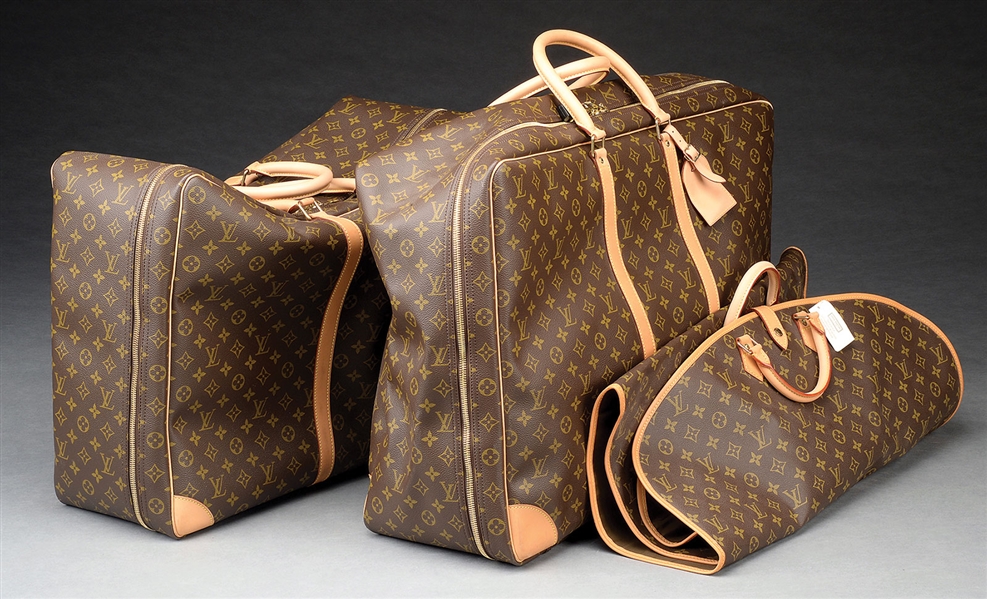 THREE PIECES OF SOFT LUGGAGE BY LOUIS VUITTON.                                                                                                                                                          