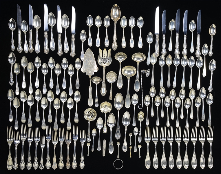 APPROXIMATELY 125 PIECES OF STERLING SILVER FLATWARE.                                                                                                                                                   