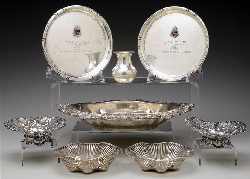 EIGHT ASSORTED PIECES OF STERLING SILVER TABLE WARES.                                                                                                                                                   