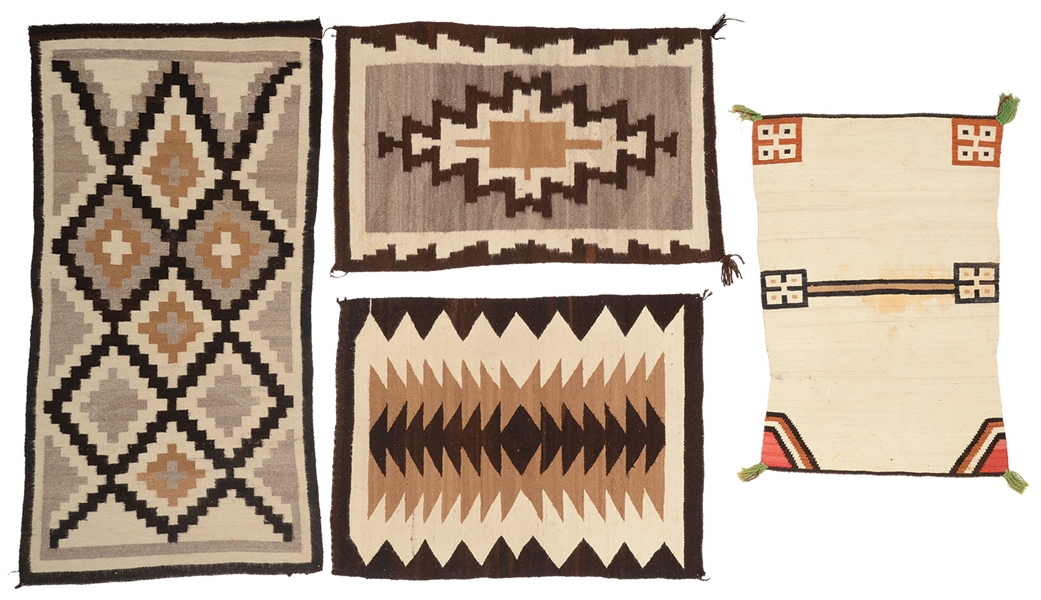 GROUP OF FOUR NAVAJO BLANKETS.                                                                                                                                                                          