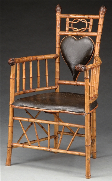 RARE AND UNUSUAL VICTORIAN BAMBOO ARMCHAIR.                                                                                                                                                             