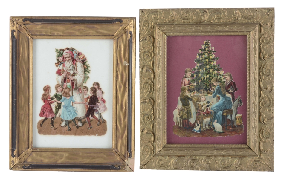 LOT OF 2: VICTORIAN CHRISTMAS DIE-CUTS. 