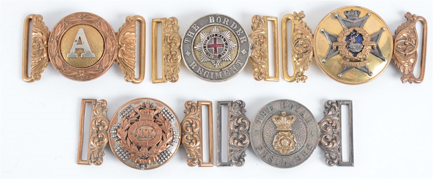 LOT OF 5: VICTORIAN BRITISH ARMY BELT BUCKLES