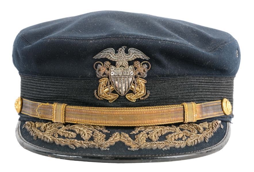 IDENTIFIED SPANISH-AMERICAN WAR PERIOD REAR ADMIRALS VISOR CAP.